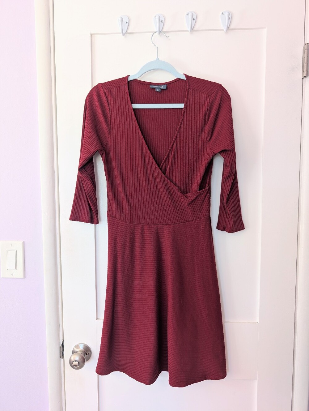 Modcloth | Classic Wrap-Style Women’s Dress in Burgundy